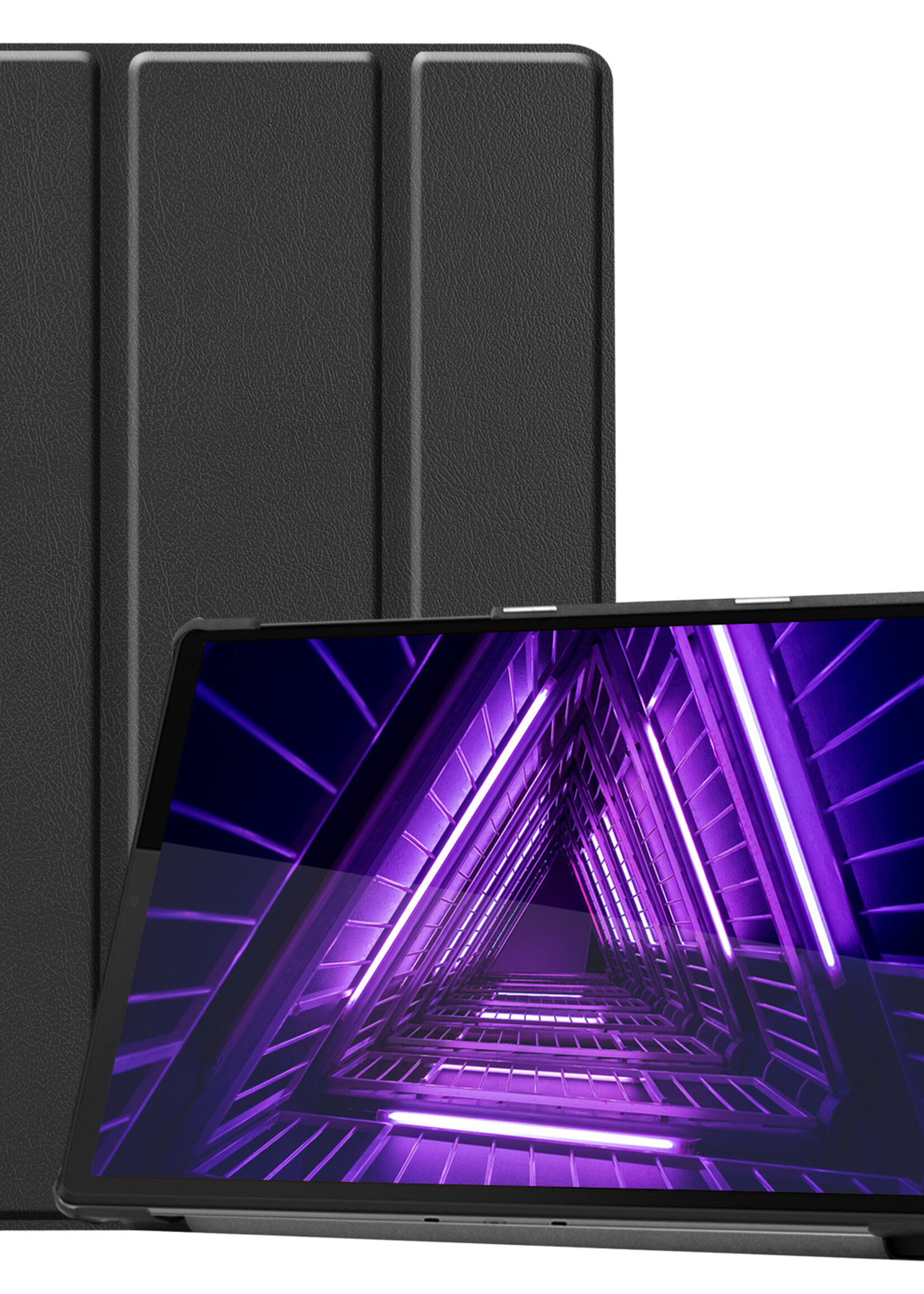 LUQ Hoes Geschikt voor Lenovo Tab M10 FHD Plus 2nd Gen Hoes Luxe Hoesje Book Case - Hoesje Geschikt voor Lenovo Tab M10 FHD Plus (2e Gen) Hoes Cover - Zwart