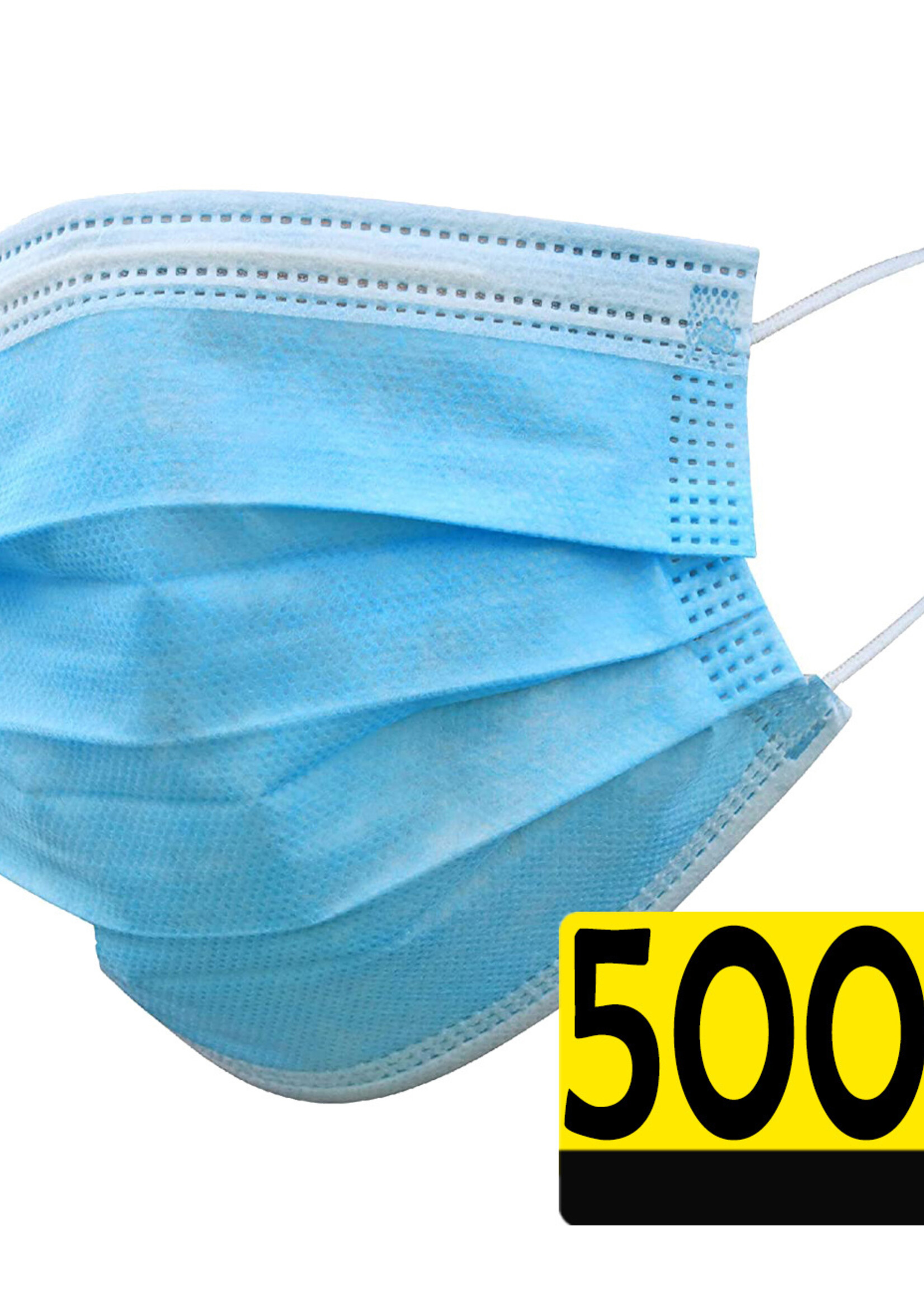 LUQ Mondkapje Blauw Wegwerp - Mondmasker Wegwerp - Mondkapje Wegwerp Blauw - Mondkapjes Wegwerp Blauw - 500 Stuks