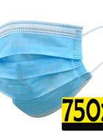LUQ LUQ Wegwerp Mondkapje Blauw Niet-medisch - 750 PACK