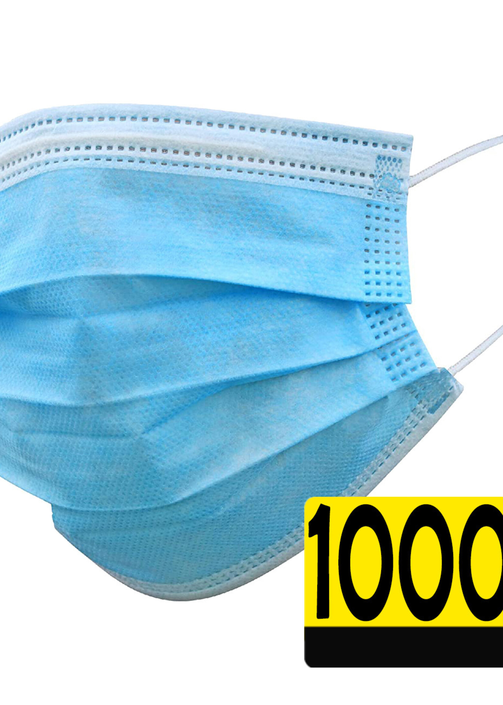 LUQ Mondkapje Blauw Wegwerp - Mondmasker Wegwerp - Mondkapje Wegwerp Blauw - Mondkapjes Wegwerp Blauw - 1.000 Stuks