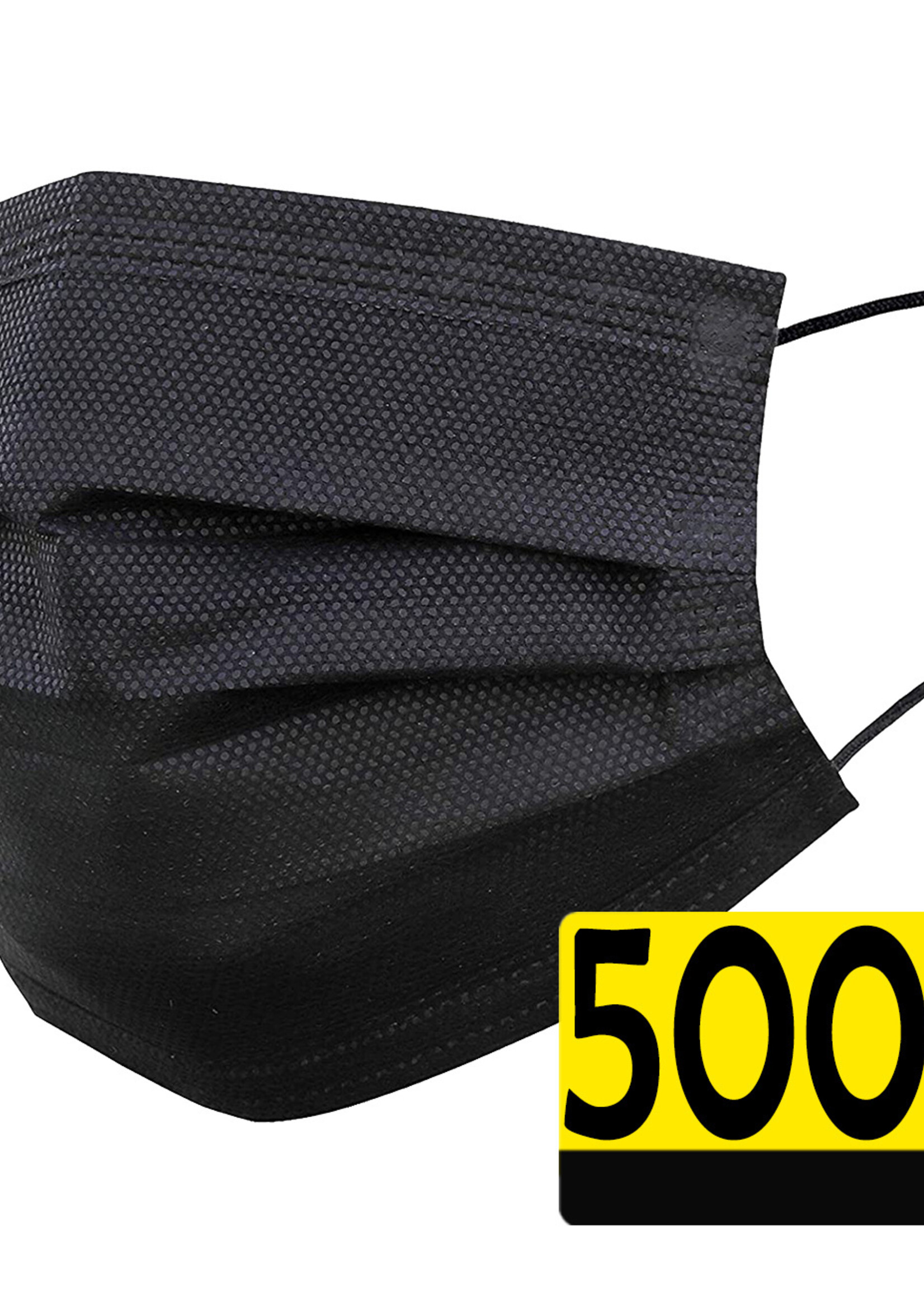 LUQ Mondkapje Zwart Wegwerp - Mondmasker Wegwerp - Mondkapje Wegwerp Zwart - Mondkapjes Wegwerp Zwart - 500 Stuks