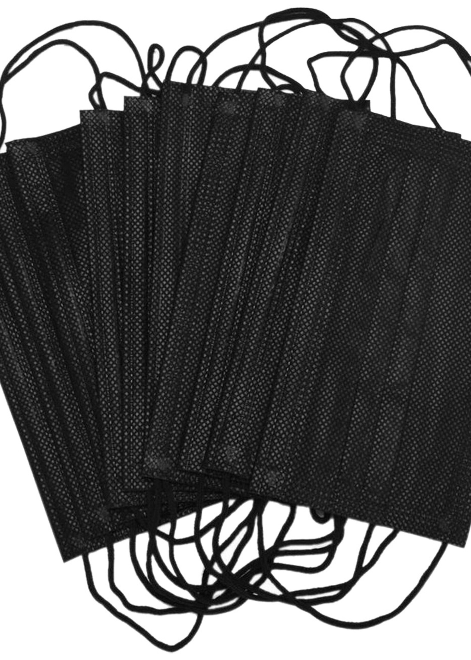 LUQ Mondkapje Zwart Wegwerp - Mondmasker Wegwerp - Mondkapje Wegwerp Zwart - Mondkapjes Wegwerp Zwart - 750 Stuks