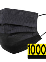 LUQ LUQ Wegwerp Mondkapje Zwart Niet-medisch - 1000 PACK