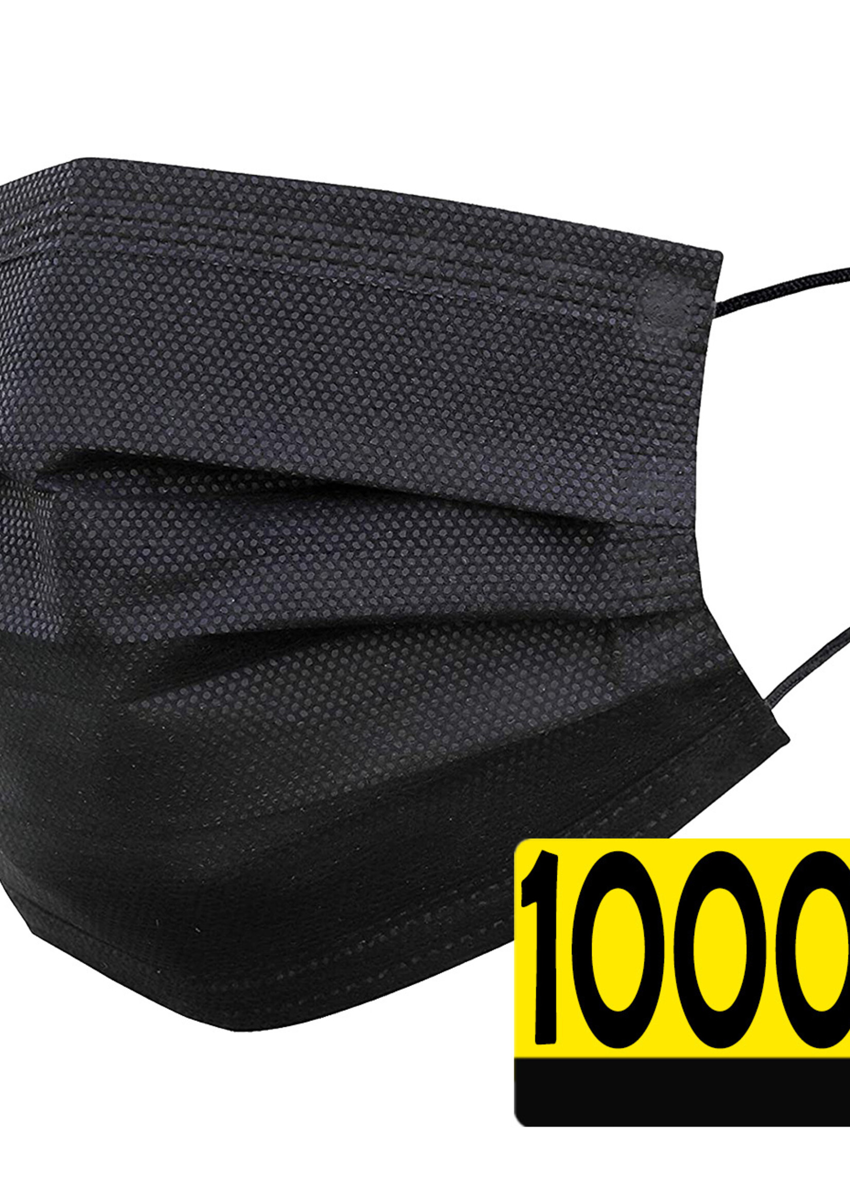 LUQ Mondkapje Zwart Wegwerp - Mondmasker Wegwerp - Mondkapje Wegwerp Zwart - Mondkapjes Wegwerp Zwart - 1.000 Stuks