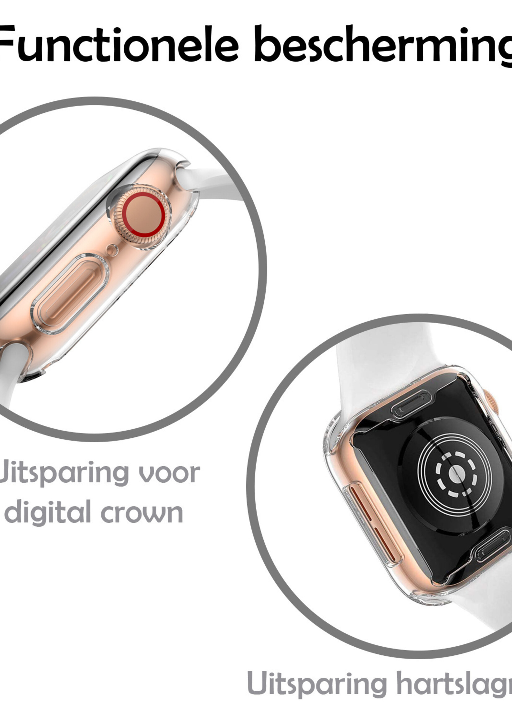 LUQ Siliconen Hoesje Geschikt voor Apple Watch Series 4 44 mm Hoes Case - Hoes Geschikt voor Apple Watch Series 4 44 mm Case - Transparant