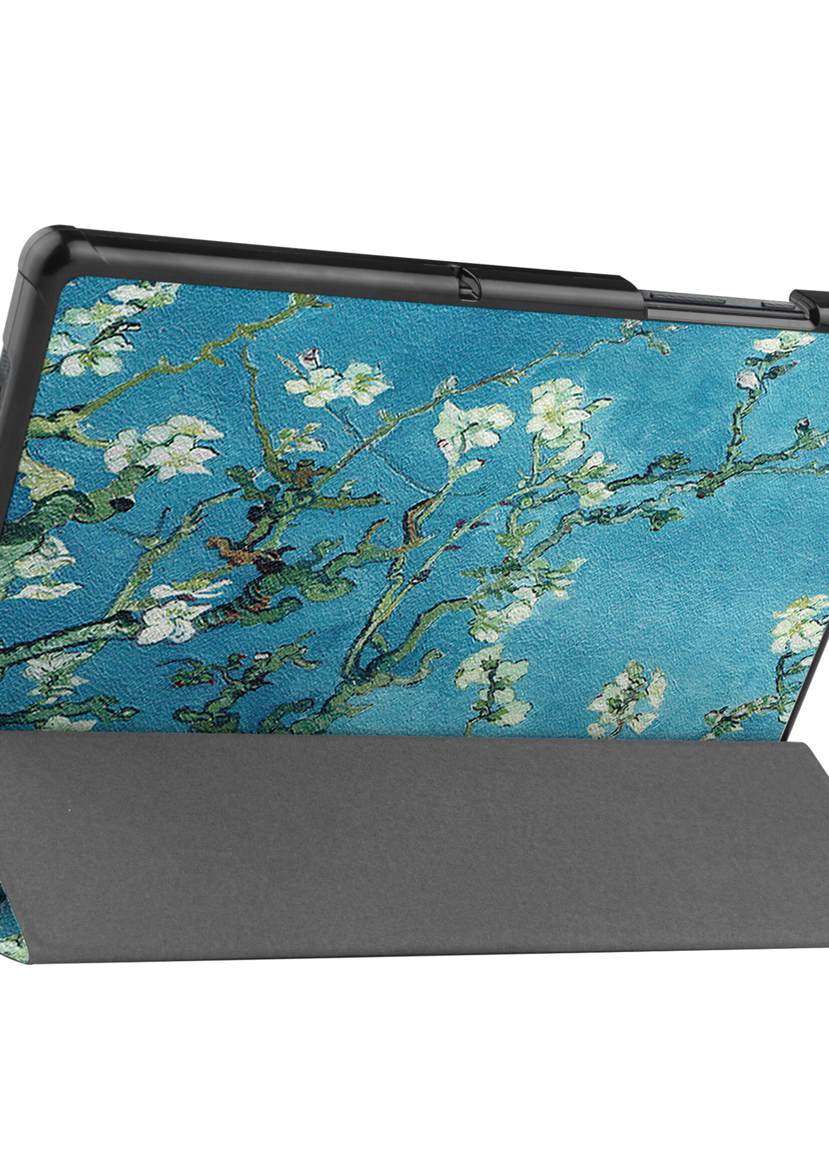 LUQ Hoes Geschikt voor Samsung Galaxy Tab A8 Hoes Luxe Hoesje Book Case - Hoesje Geschikt voor Samsung Tab A8 Hoes Cover - Bloesem