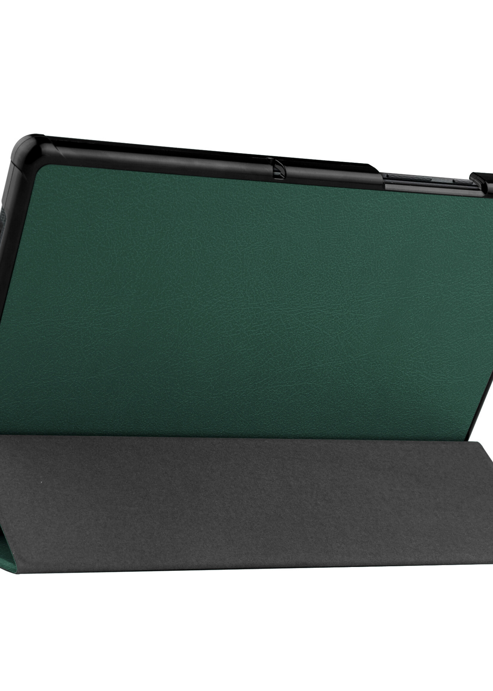 LUQ Hoes Geschikt voor Samsung Galaxy Tab A8 Hoes Luxe Hoesje Book Case - Hoesje Geschikt voor Samsung Tab A8 Hoes Cover - Donkergroen