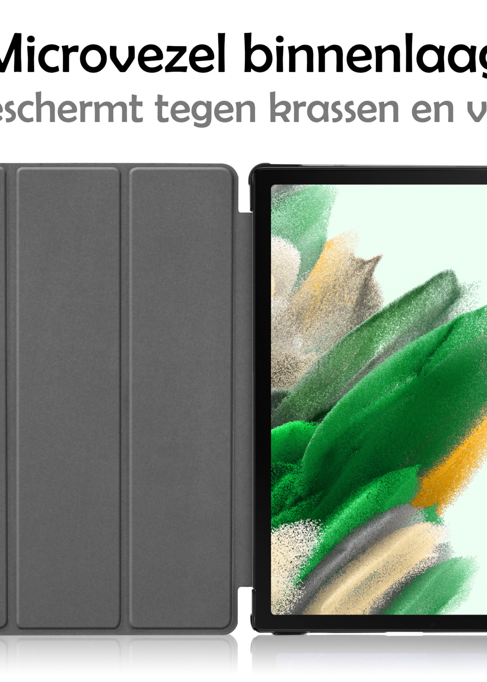 LUQ Hoes Geschikt voor Samsung Galaxy Tab A8 Hoes Luxe Hoesje Book Case - Hoesje Geschikt voor Samsung Tab A8 Hoes Cover - Donkergroen