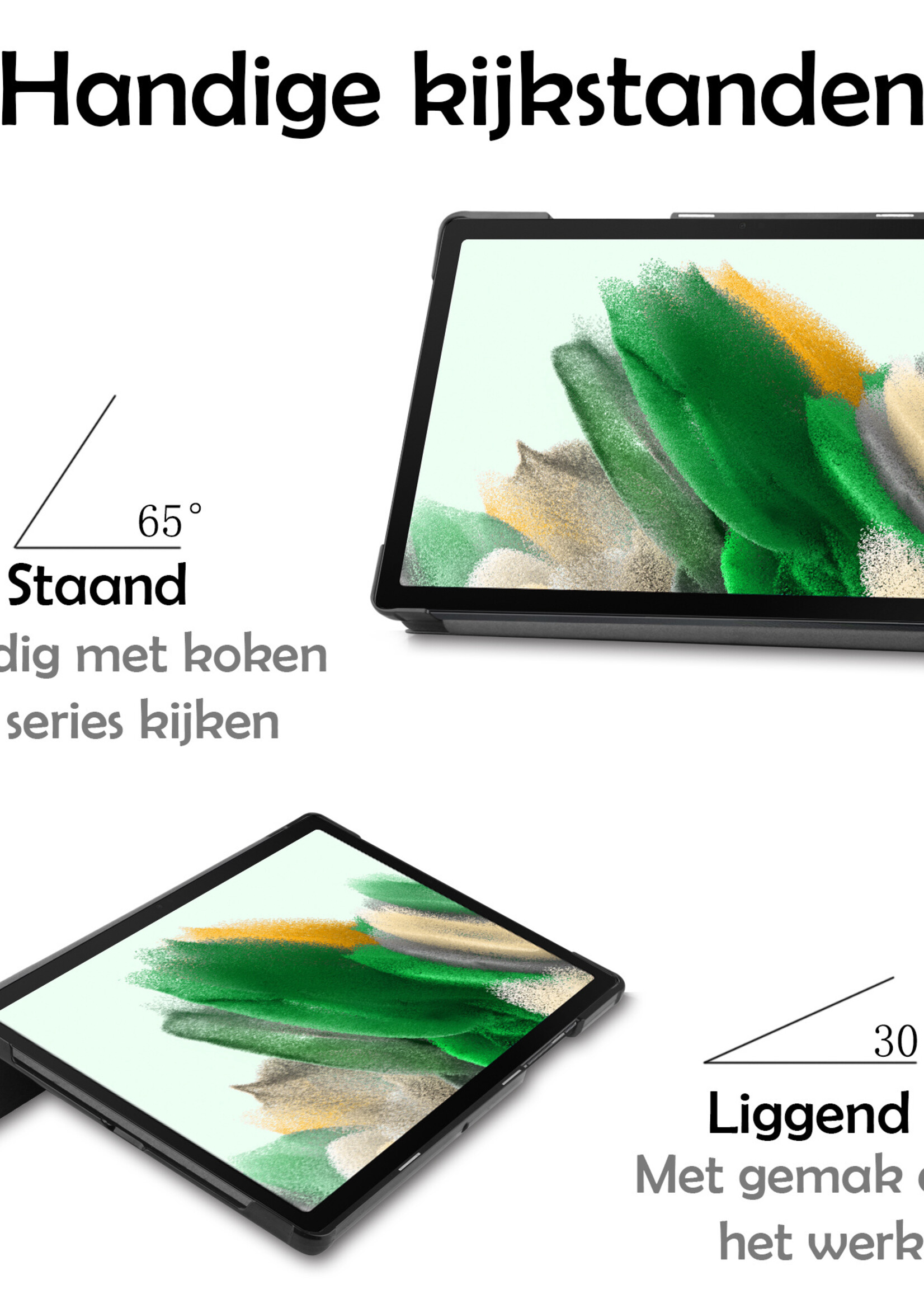 LUQ Hoes Geschikt voor Samsung Galaxy Tab A8 Hoes Luxe Hoesje Book Case - Hoesje Geschikt voor Samsung Tab A8 Hoes Cover - Eenhoorn