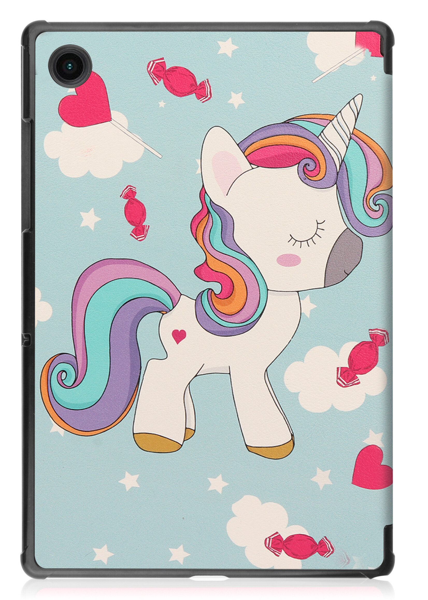 LUQ Hoes Geschikt voor Samsung Galaxy Tab A8 Hoes Luxe Hoesje Book Case - Hoesje Geschikt voor Samsung Tab A8 Hoes Cover - Eenhoorn