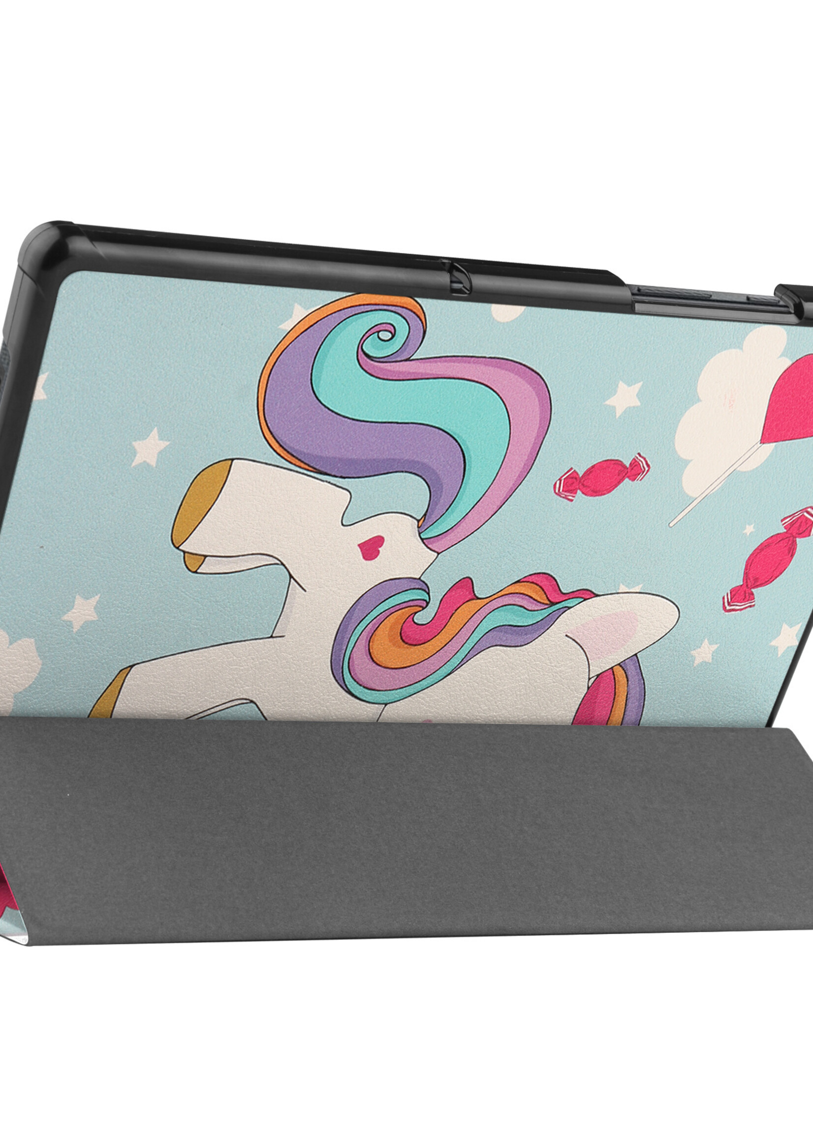 LUQ Hoes Geschikt voor Samsung Galaxy Tab A8 Hoes Luxe Hoesje Book Case - Hoesje Geschikt voor Samsung Tab A8 Hoes Cover - Eenhoorn