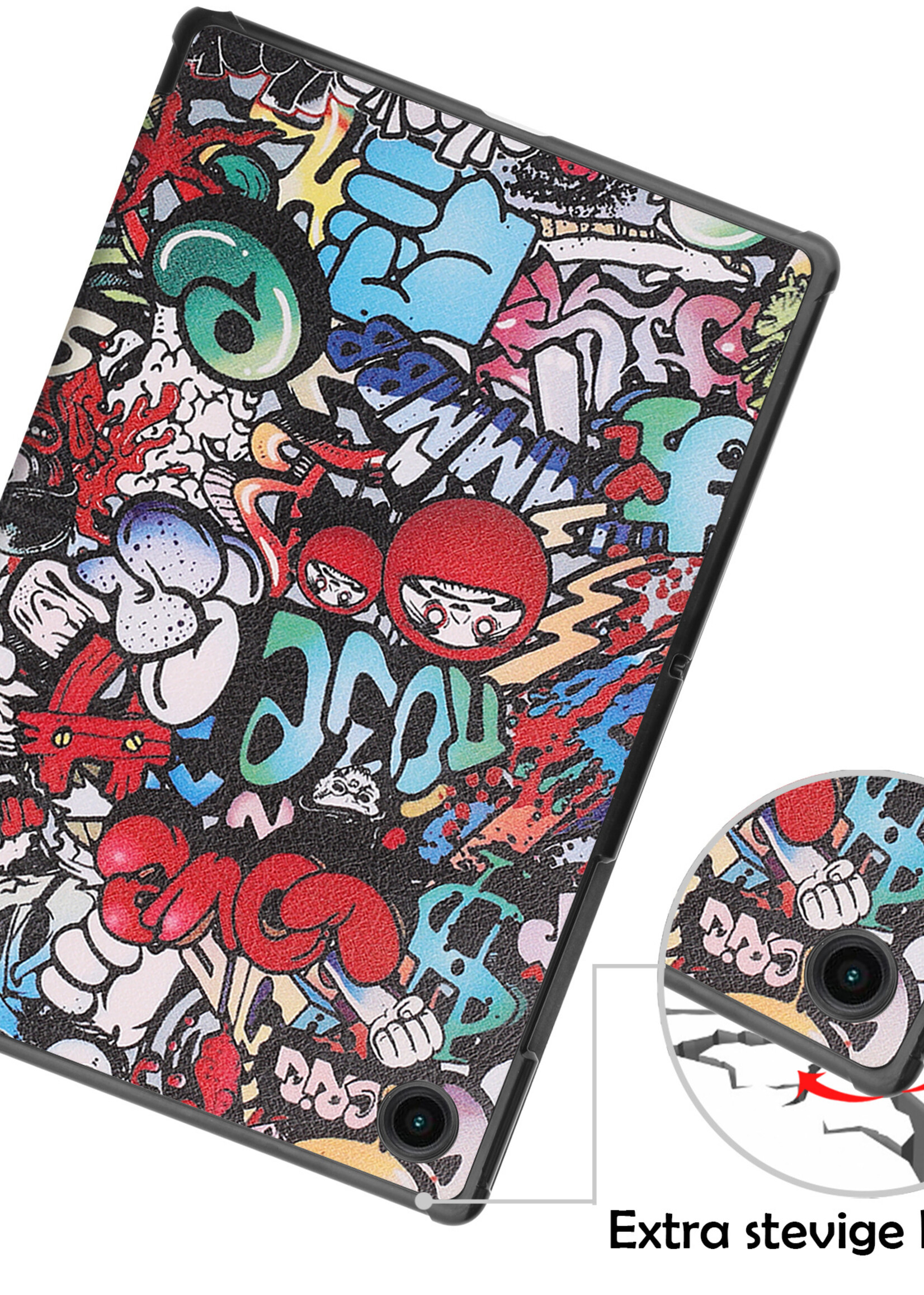 LUQ Hoes Geschikt voor Samsung Galaxy Tab A8 Hoes Luxe Hoesje Book Case - Hoesje Geschikt voor Samsung Tab A8 Hoes Cover - Graffity