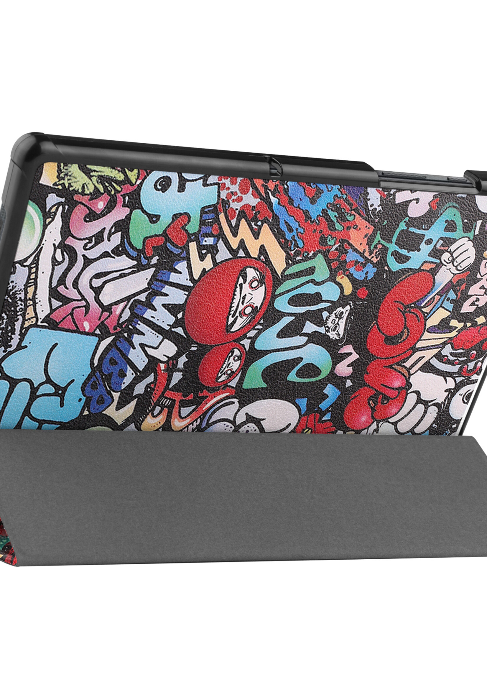 LUQ Hoes Geschikt voor Samsung Galaxy Tab A8 Hoes Luxe Hoesje Book Case - Hoesje Geschikt voor Samsung Tab A8 Hoes Cover - Graffity