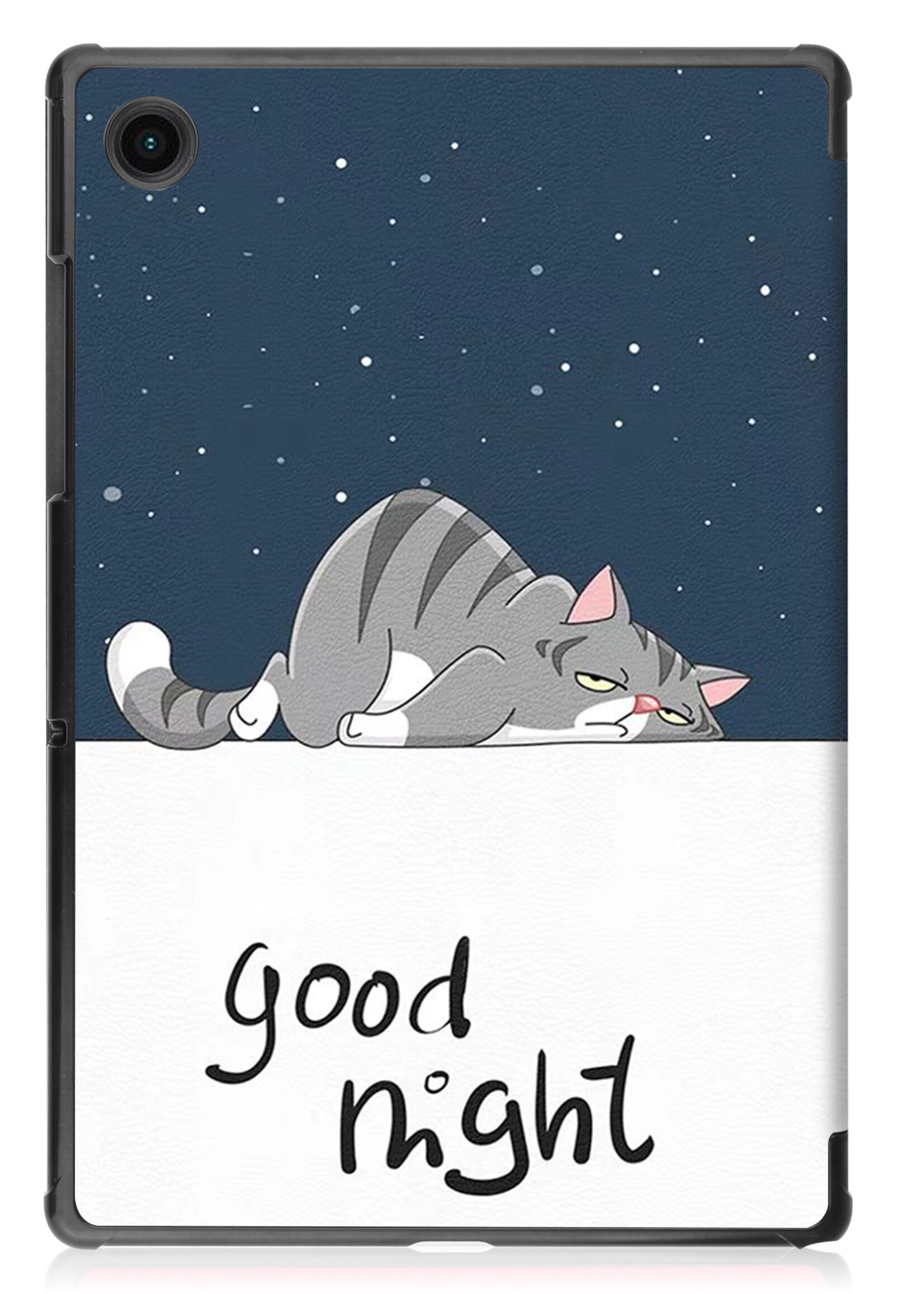 LUQ Hoes Geschikt voor Samsung Galaxy Tab A8 Hoes Luxe Hoesje Book Case - Hoesje Geschikt voor Samsung Tab A8 Hoes Cover - Kat