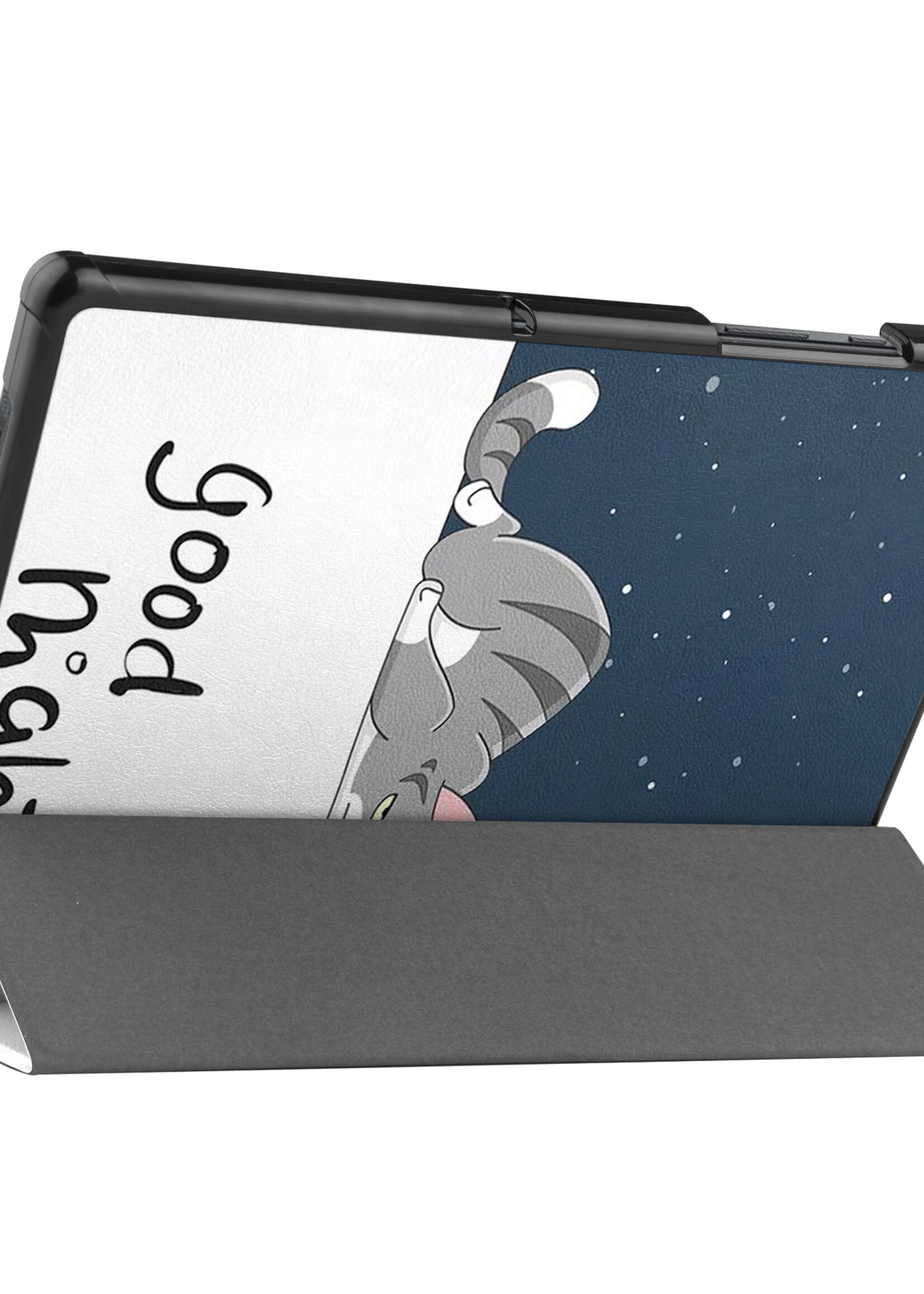 LUQ Hoes Geschikt voor Samsung Galaxy Tab A8 Hoes Luxe Hoesje Book Case - Hoesje Geschikt voor Samsung Tab A8 Hoes Cover - Kat