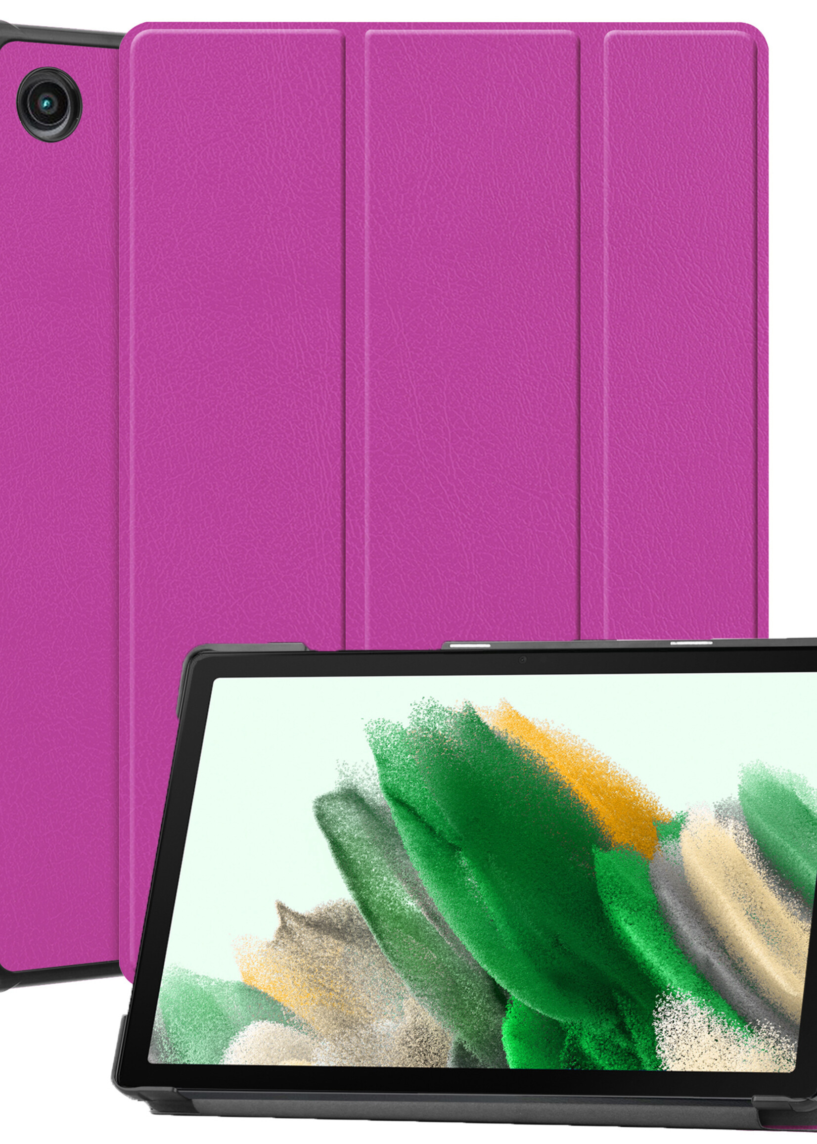 LUQ Hoes Geschikt voor Samsung Galaxy Tab A8 Hoes Luxe Hoesje Book Case - Hoesje Geschikt voor Samsung Tab A8 Hoes Cover - Paars