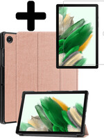 LUQ LUQ Samsung Galaxy Tab A8 2022 Hoes Met Screenprotector - Rose Goud