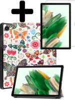 LUQ LUQ Samsung Galaxy Tab A8 2022 Hoes Met Screenprotector - Vlinders