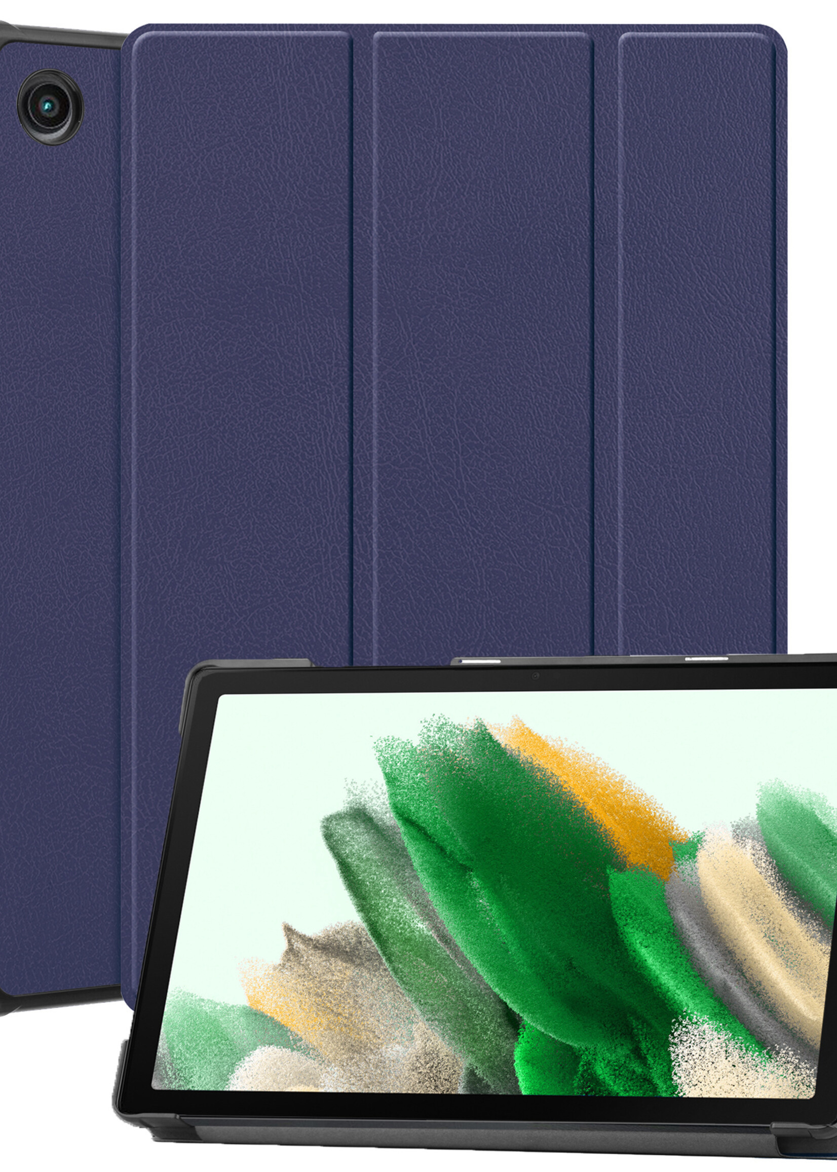 LUQ Hoes Geschikt voor Samsung Galaxy Tab A8 Hoes Luxe Hoesje Book Case - Hoesje Geschikt voor Samsung Tab A8 Hoes Cover - Donkerblauw