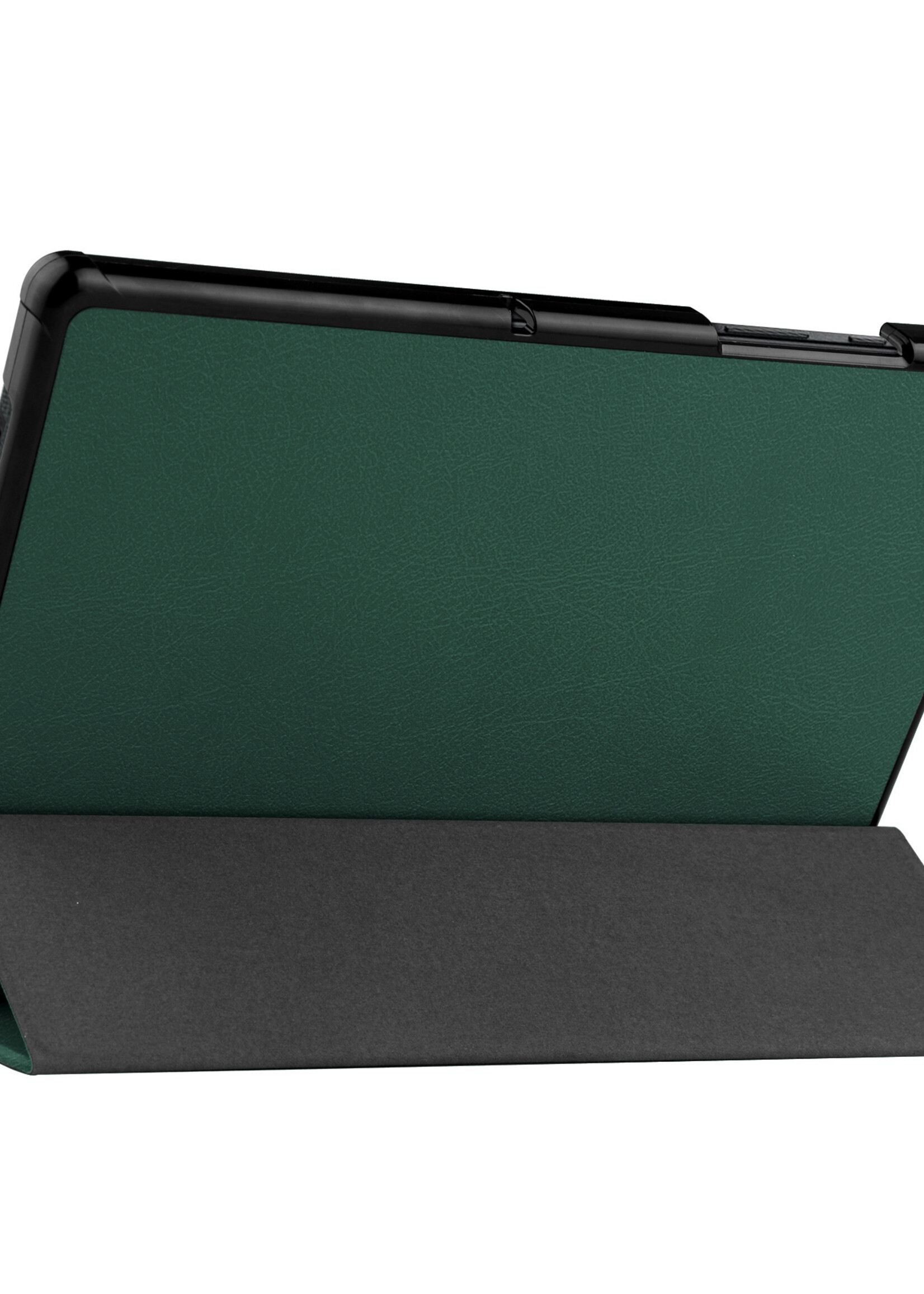 LUQ Hoes Geschikt voor Samsung Galaxy Tab A8 Hoes Luxe Hoesje Book Case - Hoesje Geschikt voor Samsung Tab A8 Hoes Cover - Donkergroen