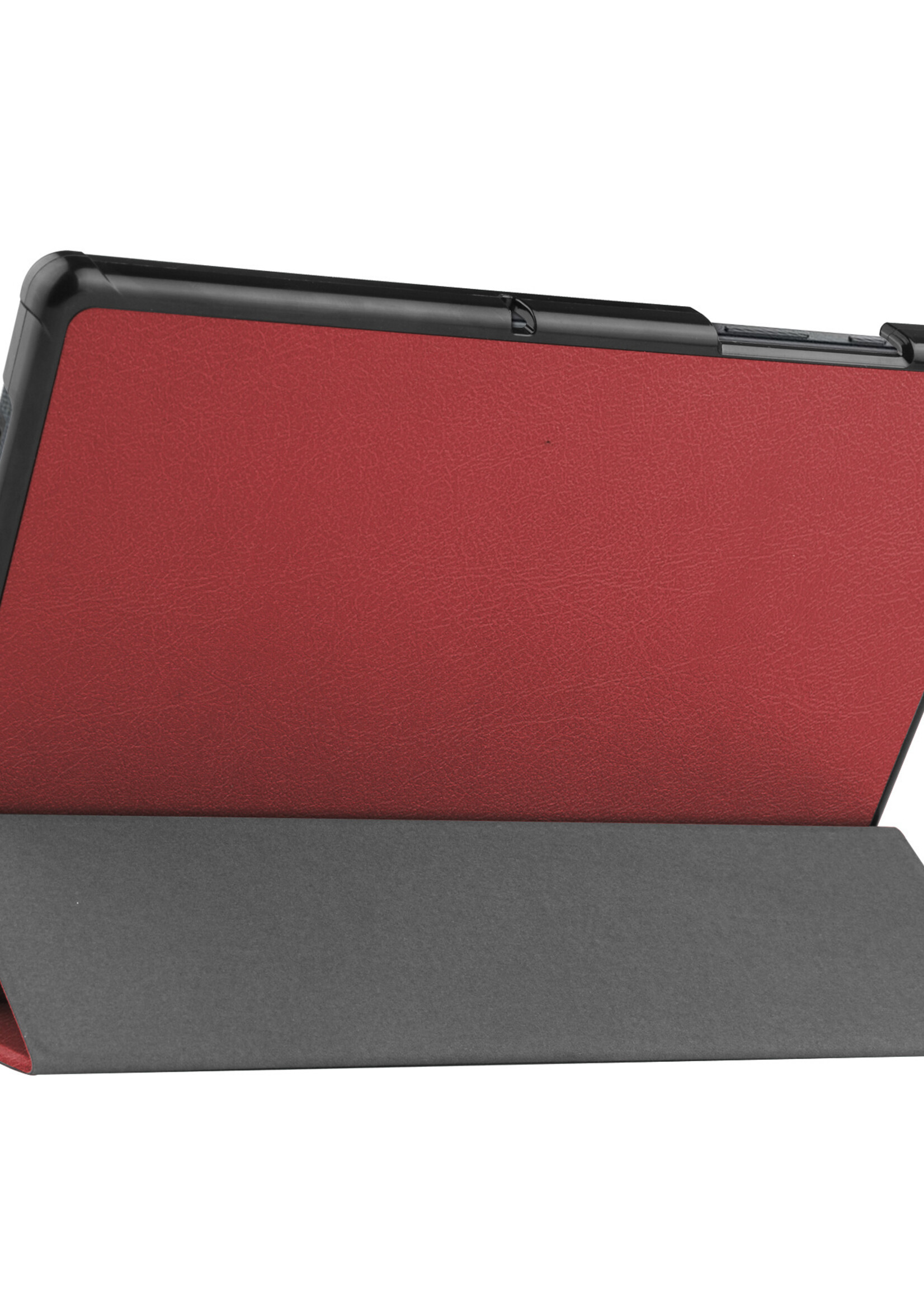 LUQ Hoes Geschikt voor Samsung Galaxy Tab A8 Hoes Luxe Hoesje Book Case - Hoesje Geschikt voor Samsung Tab A8 Hoes Cover - Donkerrood