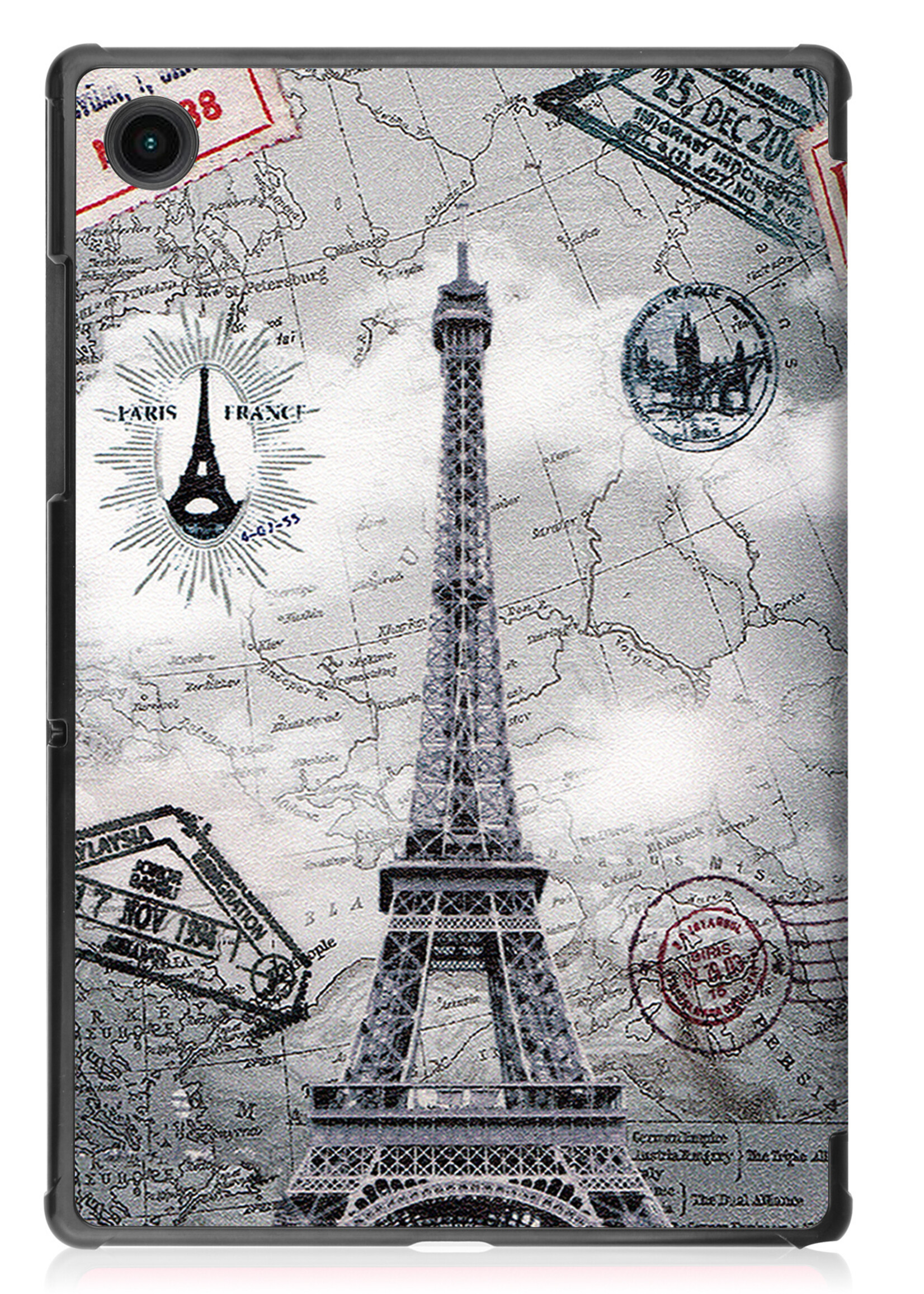 LUQ Hoes Geschikt voor Samsung Galaxy Tab A8 Hoes Luxe Hoesje Book Case - Hoesje Geschikt voor Samsung Tab A8 Hoes Cover - Eiffeltoren