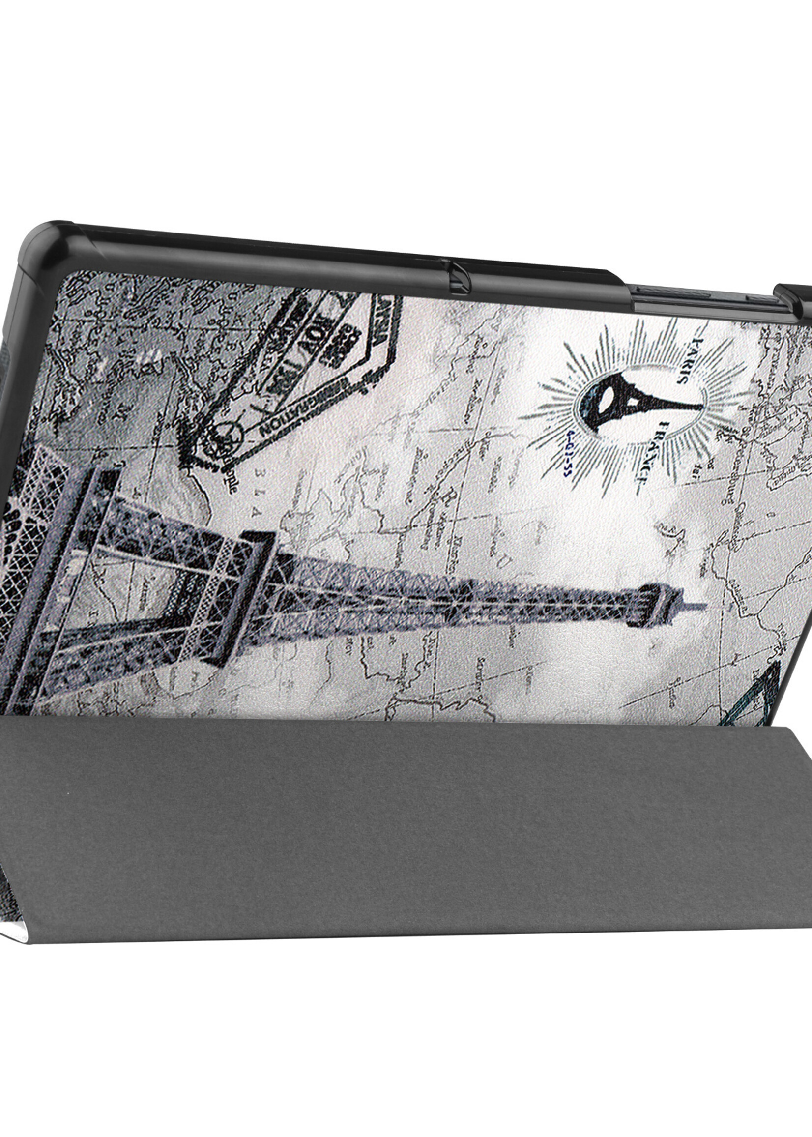 LUQ Hoes Geschikt voor Samsung Galaxy Tab A8 Hoes Luxe Hoesje Book Case - Hoesje Geschikt voor Samsung Tab A8 Hoes Cover - Eiffeltoren