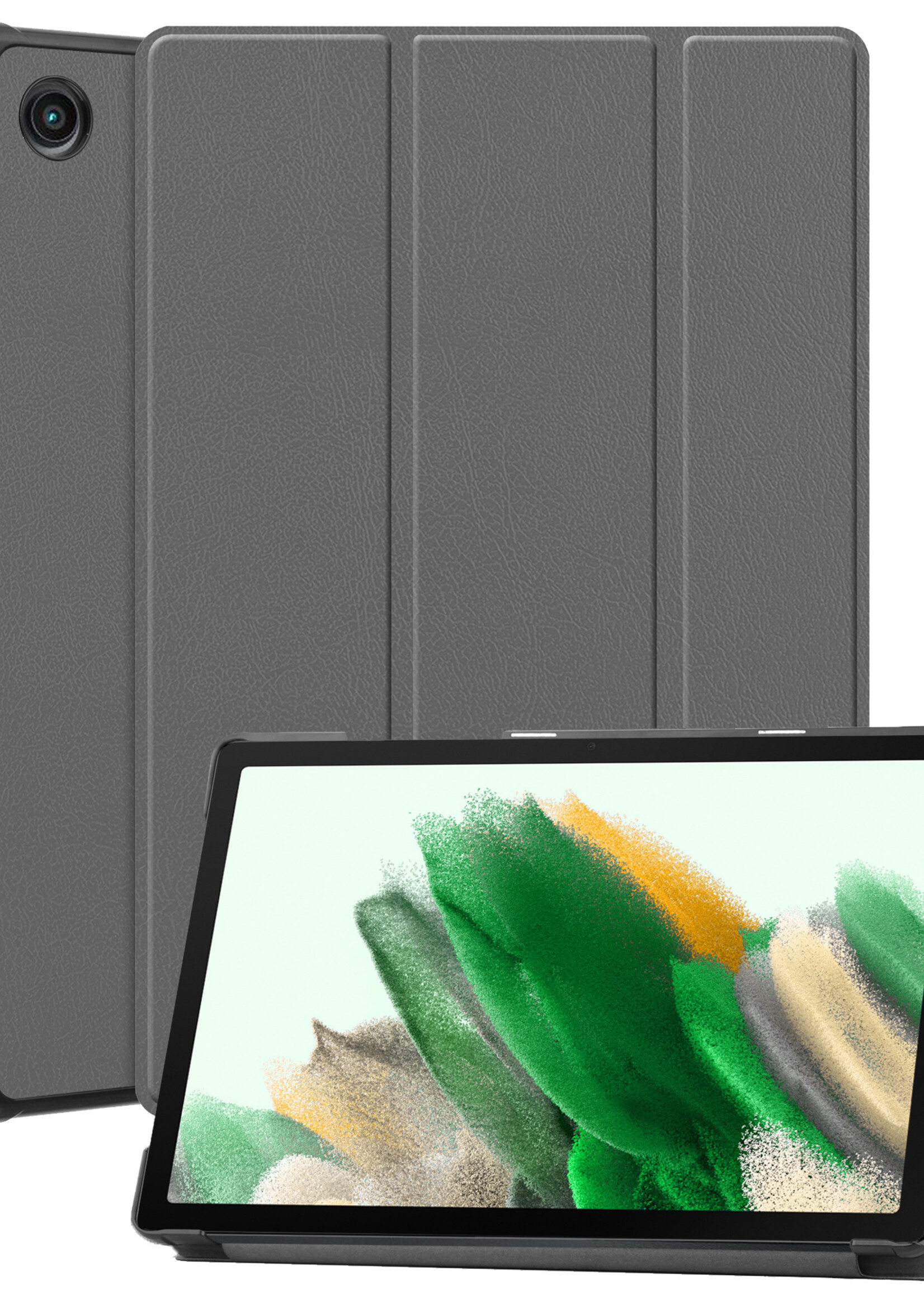 LUQ Hoes Geschikt voor Samsung Galaxy Tab A8 Hoes Luxe Hoesje Book Case - Hoesje Geschikt voor Samsung Tab A8 Hoes Cover - Grijs