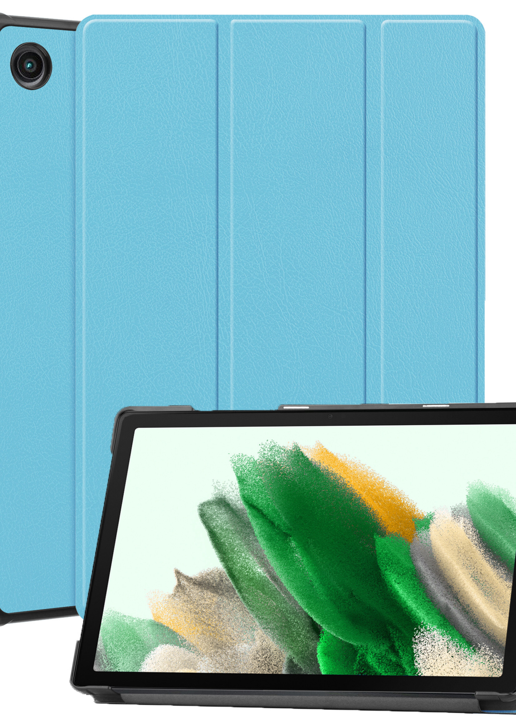 LUQ Hoes Geschikt voor Samsung Galaxy Tab A8 Hoes Luxe Hoesje Book Case - Hoesje Geschikt voor Samsung Tab A8 Hoes Cover - Lichtblauw