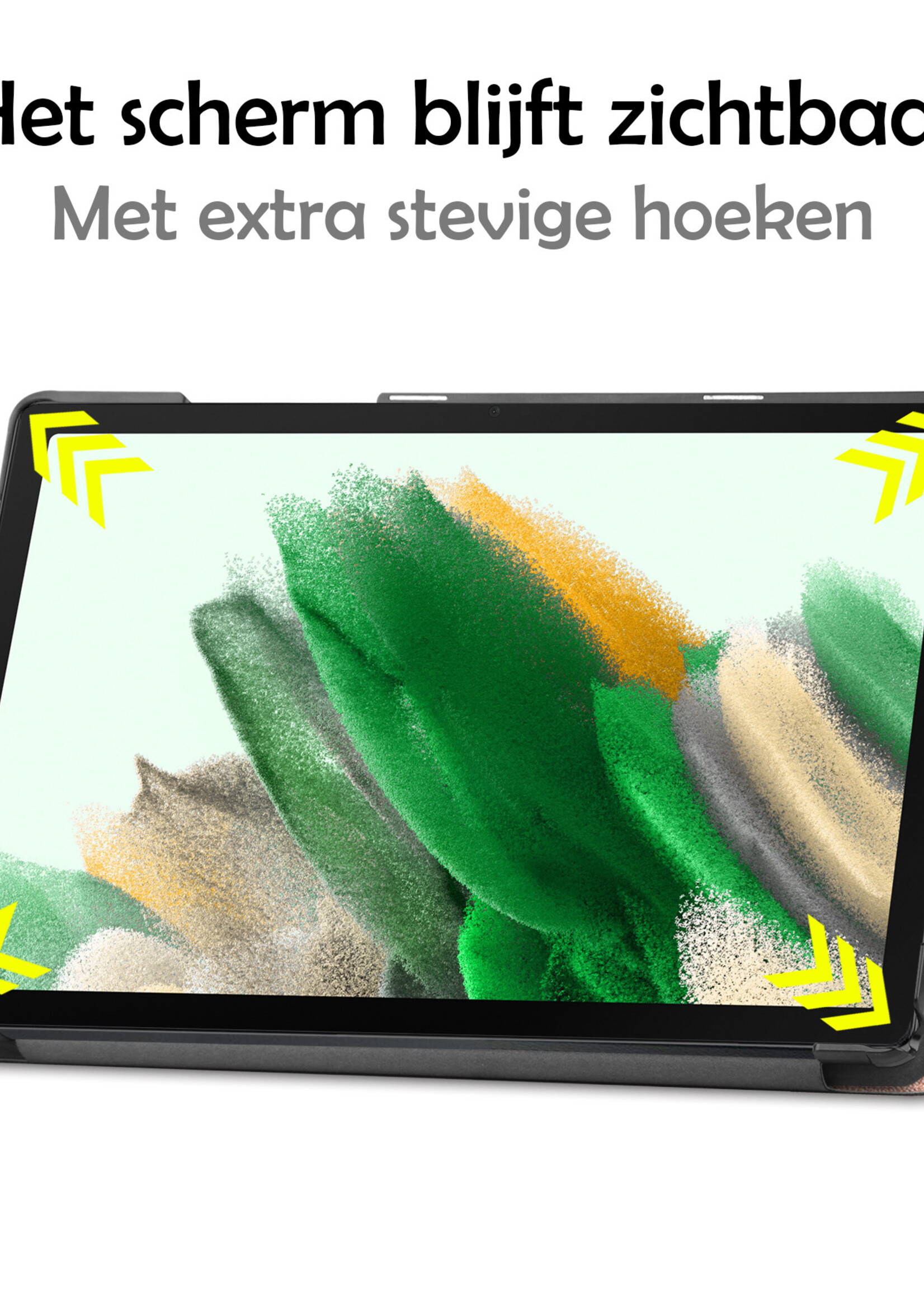 LUQ Hoes Geschikt voor Samsung Galaxy Tab A8 Hoes Luxe Hoesje Book Case - Hoesje Geschikt voor Samsung Tab A8 Hoes Cover - Rosé goud