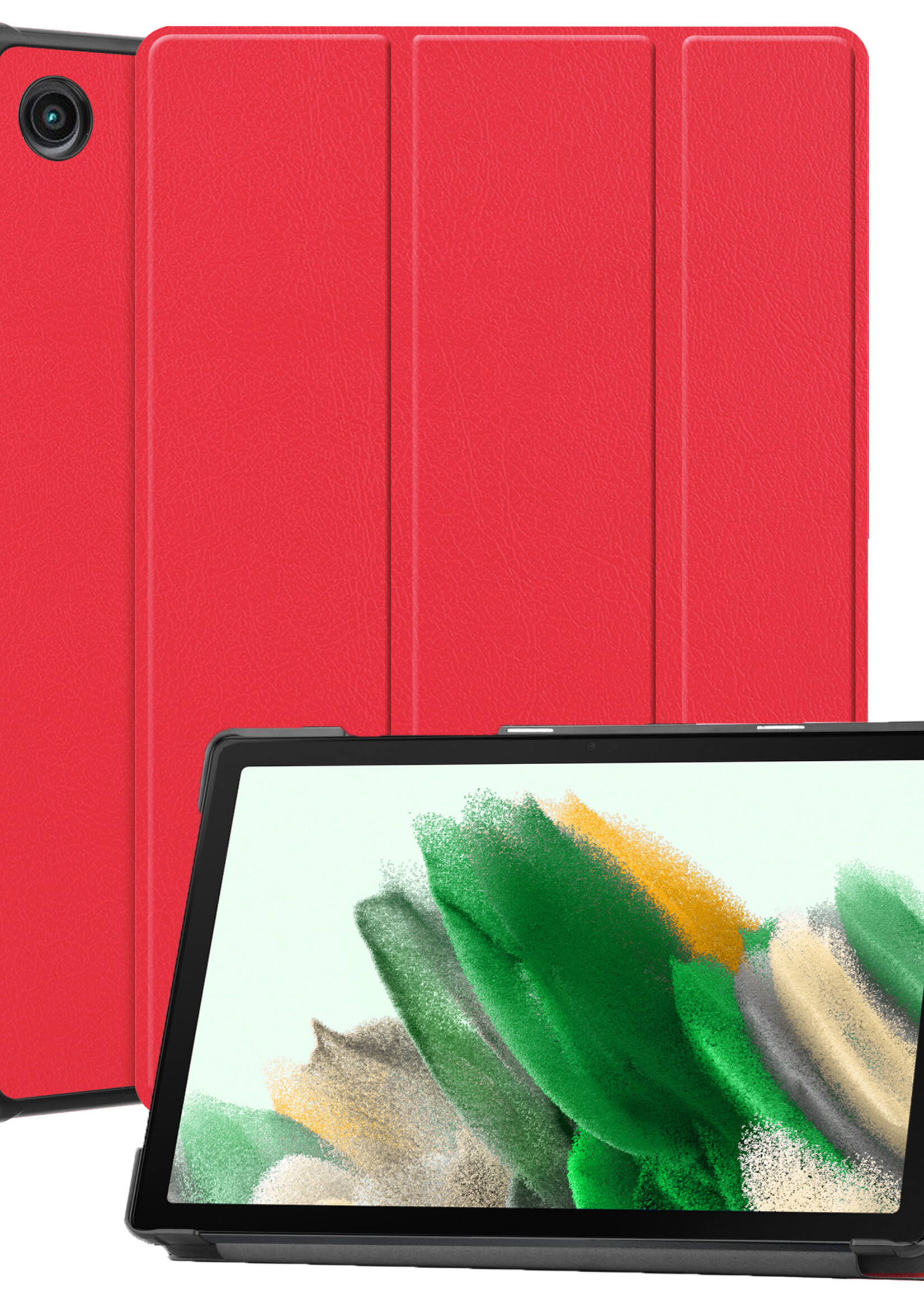 LUQ Hoes Geschikt voor Samsung Galaxy Tab A8 Hoes Luxe Hoesje Book Case - Hoesje Geschikt voor Samsung Tab A8 Hoes Cover - Rood