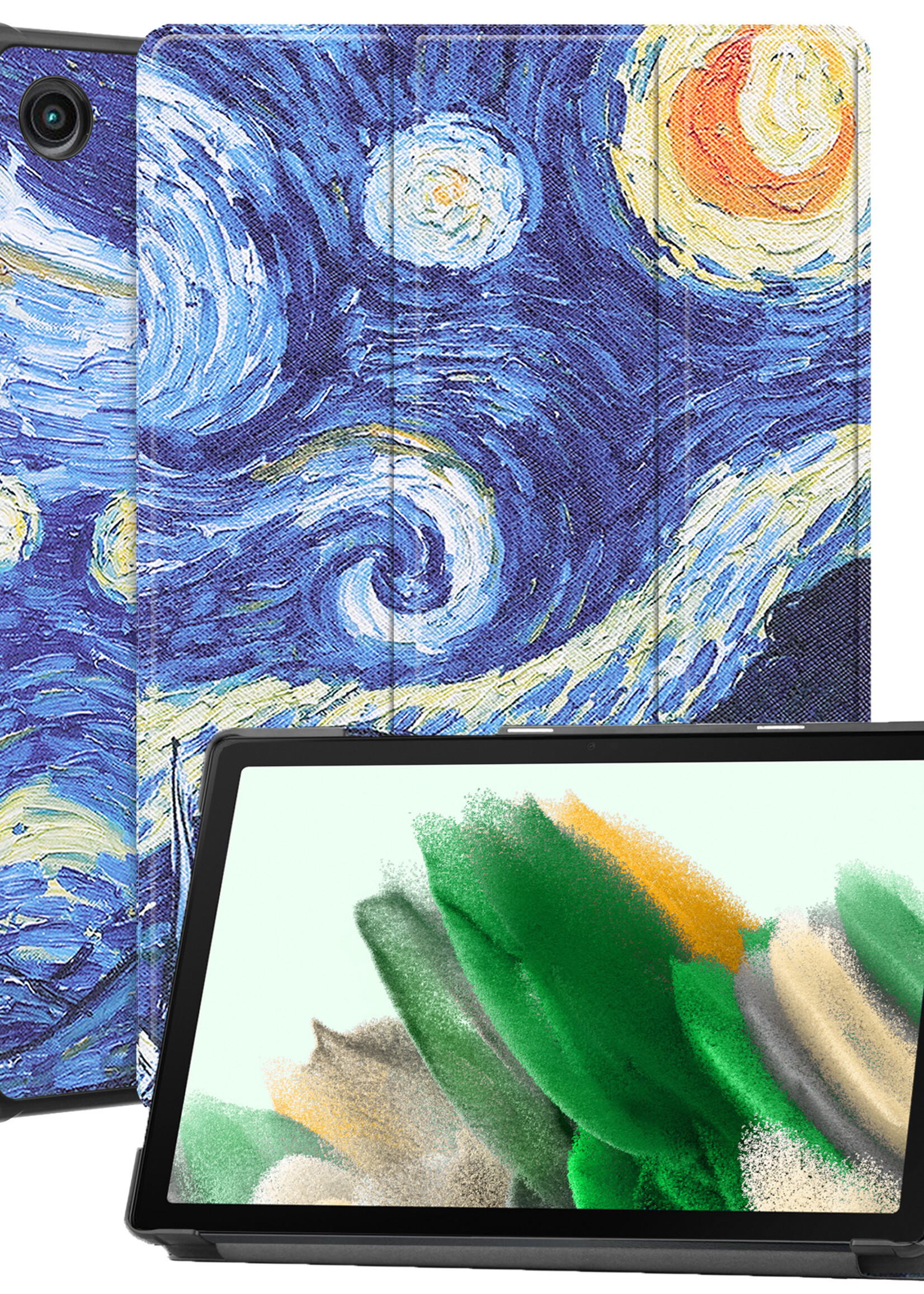 LUQ Hoes Geschikt voor Samsung Galaxy Tab A8 Hoes Luxe Hoesje Book Case - Hoesje Geschikt voor Samsung Tab A8 Hoes Cover - Sterrenhemel