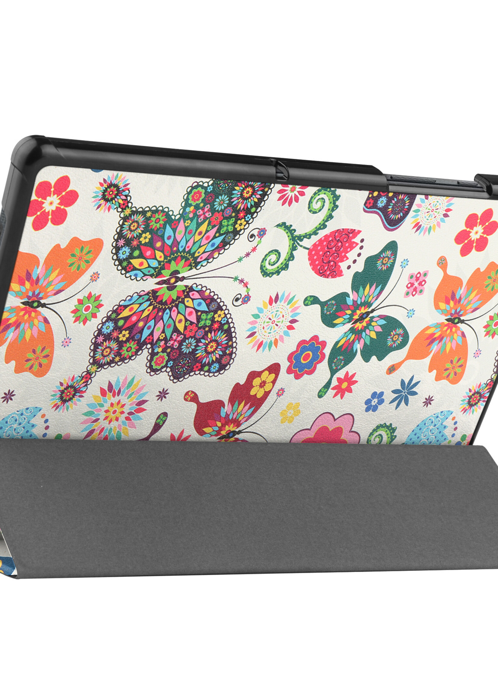 LUQ Hoes Geschikt voor Samsung Galaxy Tab A8 Hoes Luxe Hoesje Book Case - Hoesje Geschikt voor Samsung Tab A8 Hoes Cover - Vlinders