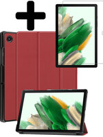 LUQ LUQ Samsung Galaxy Tab A8 2022 Hoes Met Screenprotector - Donkerrood