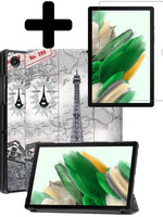 LUQ LUQ Samsung Galaxy Tab A8 2022 Hoes Met Screenprotector - Eiffeltoren