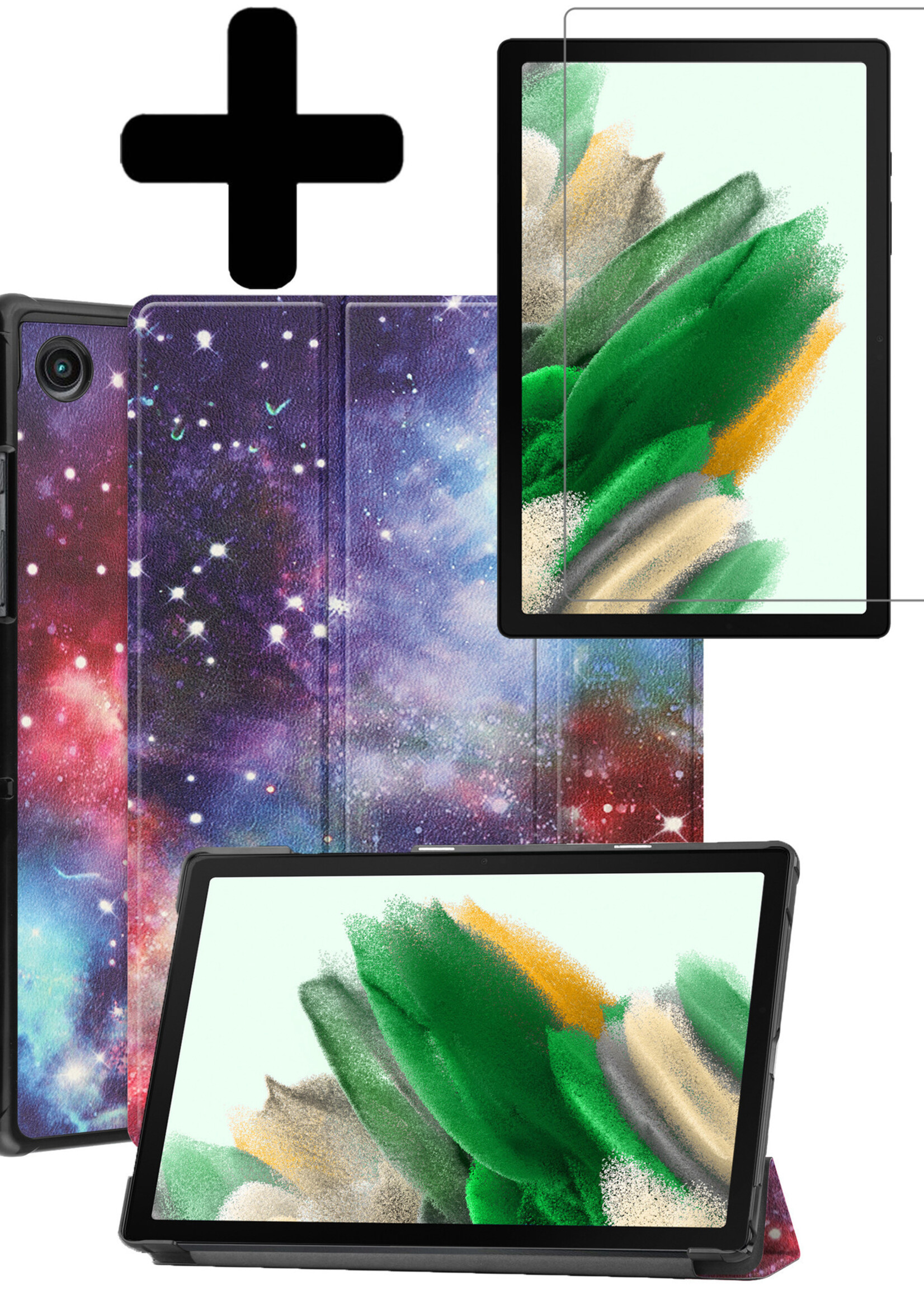 LUQ Hoes Geschikt voor Samsung Galaxy Tab A8 Hoes Luxe Hoesje Book Case Met Screenprotector - Hoesje Geschikt voor Samsung Tab A8 Hoes Cover - Galaxy