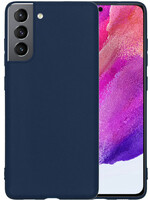 LUQ LUQ Samsung Galaxy S21FE Hoesje Siliconen - Donkerblauw