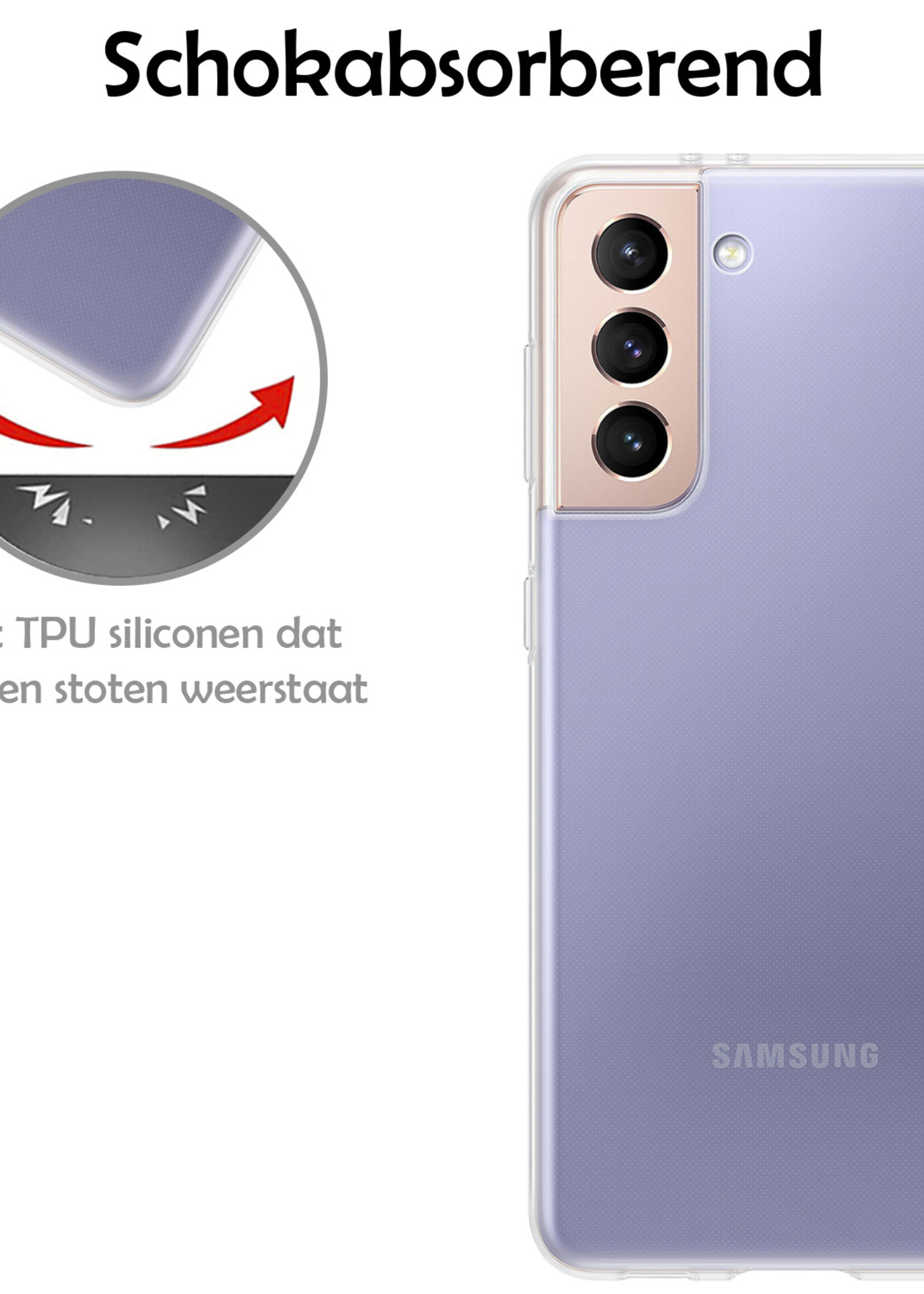 LUQ Hoesje Geschikt voor Samsung S21 FE Hoesje Siliconen Case - Hoes Geschikt voor Samsung Galaxy S21 FE Hoes Siliconen - Transparant