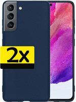 LUQ LUQ Samsung Galaxy S21FE Hoesje Siliconen - Donkerblauw - 2 PACK