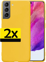LUQ LUQ Samsung Galaxy S21FE Hoesje Siliconen - Geel - 2 PACK