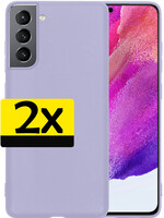 LUQ LUQ Samsung Galaxy S21FE Hoesje Siliconen - Lila - 2 PACK