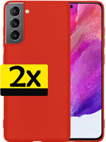 LUQ LUQ Samsung Galaxy S21FE Hoesje Siliconen - Rood - 2 PACK