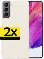 LUQ LUQ Samsung Galaxy S21FE Hoesje Siliconen - Wit - 2 PACK