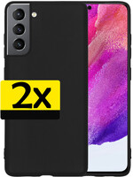 LUQ LUQ Samsung Galaxy S21FE Hoesje Siliconen - Zwart - 2 PACK
