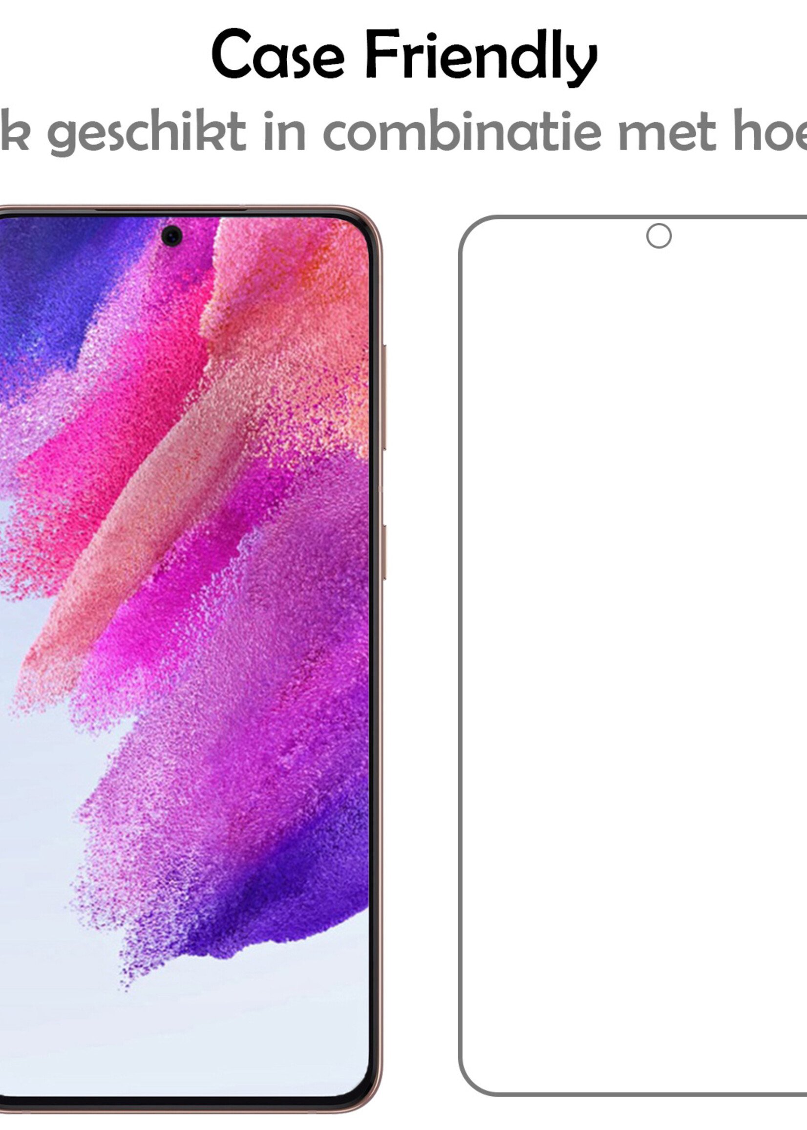 LUQ Screenprotector Geschikt voor Samsung S21 FE Screenprotector Beschermglas Gehard Glas - Screenprotector Geschikt voor Samsung Galaxy S21 FE Screenprotector Glas