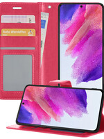 LUQ LUQ Samsung Galaxy S21FE Hoesje Bookcase - Donkerroze