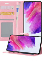 LUQ LUQ Samsung Galaxy S21FE Hoesje Bookcase - Lichtroze
