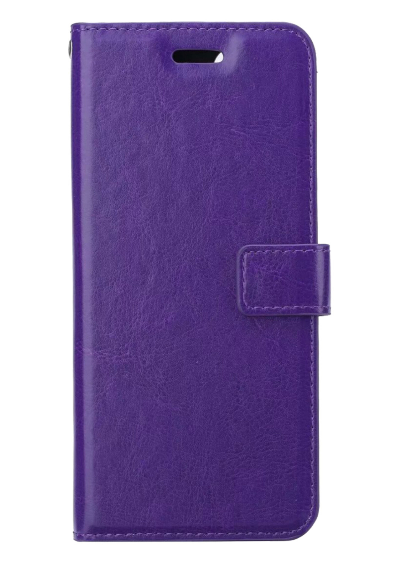LUQ Hoesje Geschikt voor Samsung S21 FE Hoesje Book Case Hoes Wallet Cover - Hoes Geschikt voor Samsung Galaxy S21 FE Hoesje Bookcase Hoes - Paars