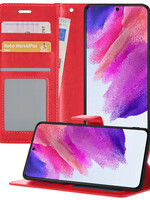 LUQ LUQ Samsung Galaxy S21FE Hoesje Bookcase - Rood