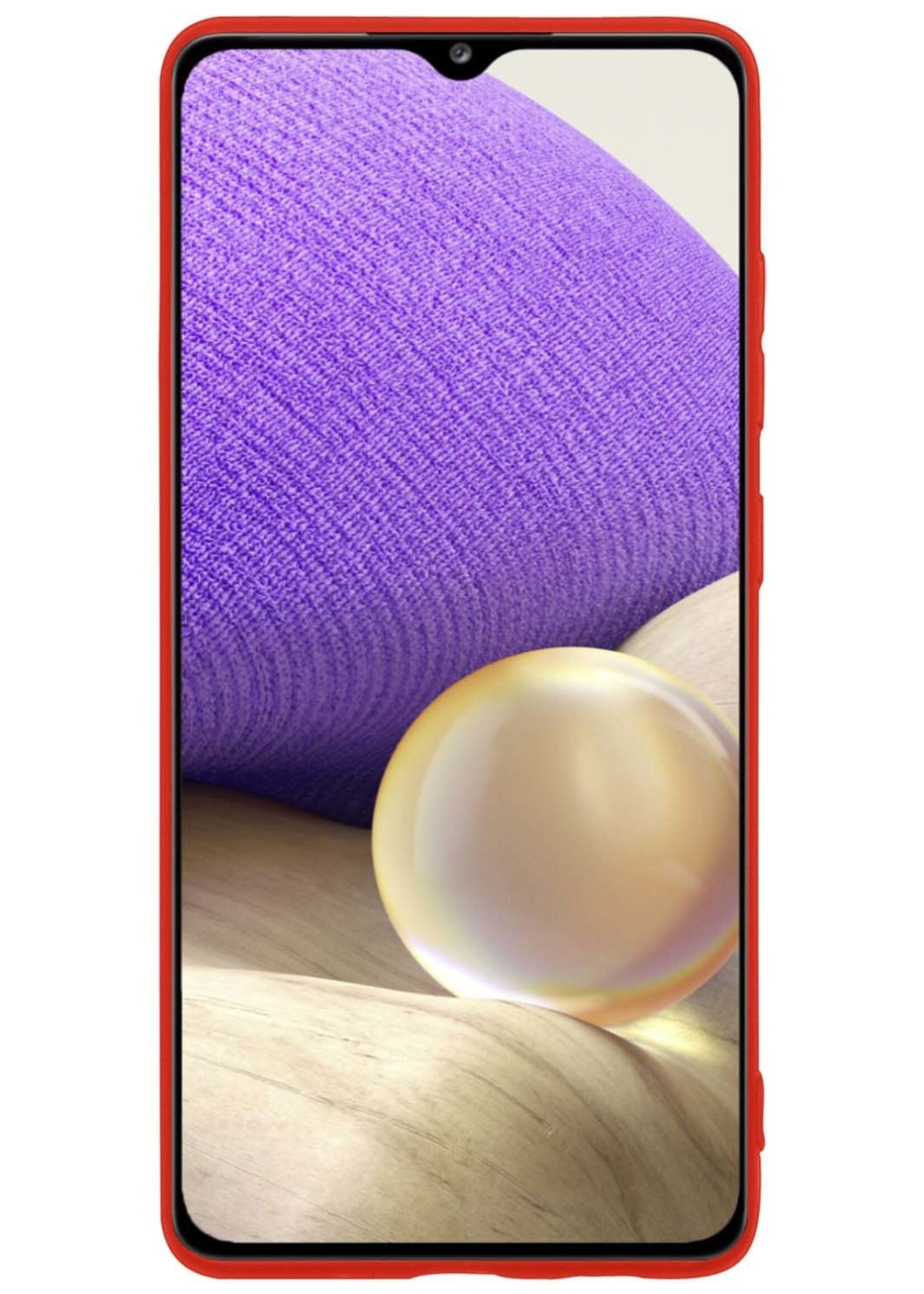 LUQ Hoesje Geschikt voor Samsung A32 4G Hoesje Siliconen Case - Hoes Geschikt voor Samsung Galaxy A32 4G Hoes Siliconen - Rood